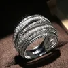 Huitan Luxury Cross Bridal Marriage Rings Special-interested Dazzling Crystal CZ Stone Simple Stylish Women Trendy Jewelry Rings
