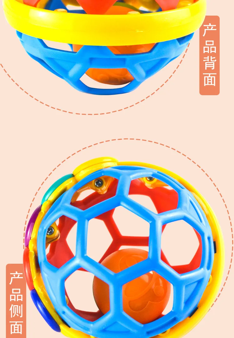 BN новорожденных весело Цвет Эйнштейна цветочным принтом и помпонами; детское Прорезыватель зубов в виде руки погремушка Фитнес Массажный мяч игрушка