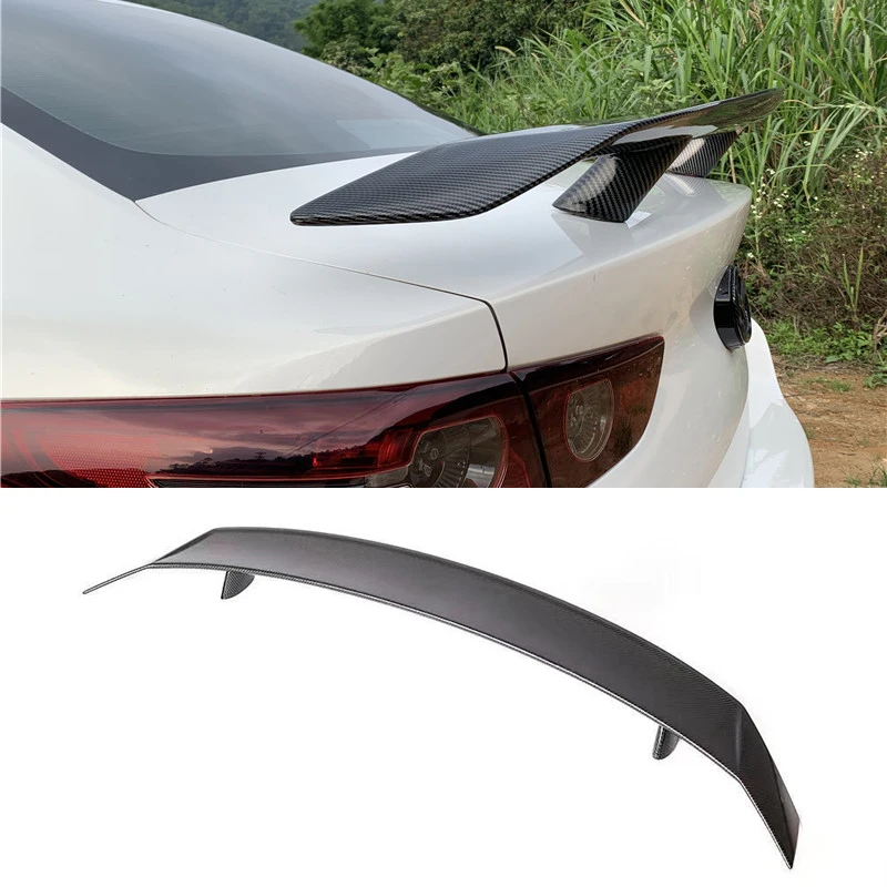 

FOR New Mazda 3 Real Carbon Fiber Spoiler 2019 2020 Mazda3 Sedan Car Trunk Rear Tail FIN Lip Wings Refit Accessories GT Style