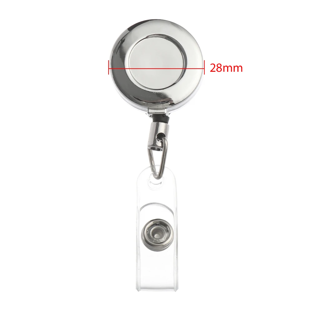 1PC Retractable Badge Pull Buckle Metal Retractable ID Card Badge Reel  Holder Door Pass Chain Work Card Keychain Office Supply