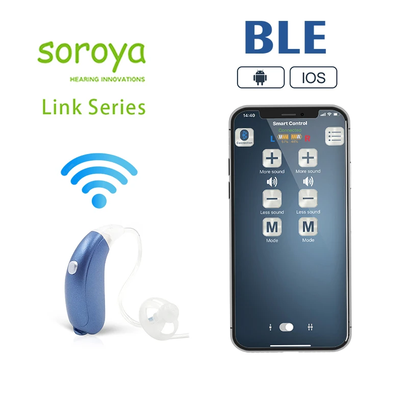 Цифровой слуховой аппарат Soroya с Bluetooth мини усилитель звука для ушей OE портативный
