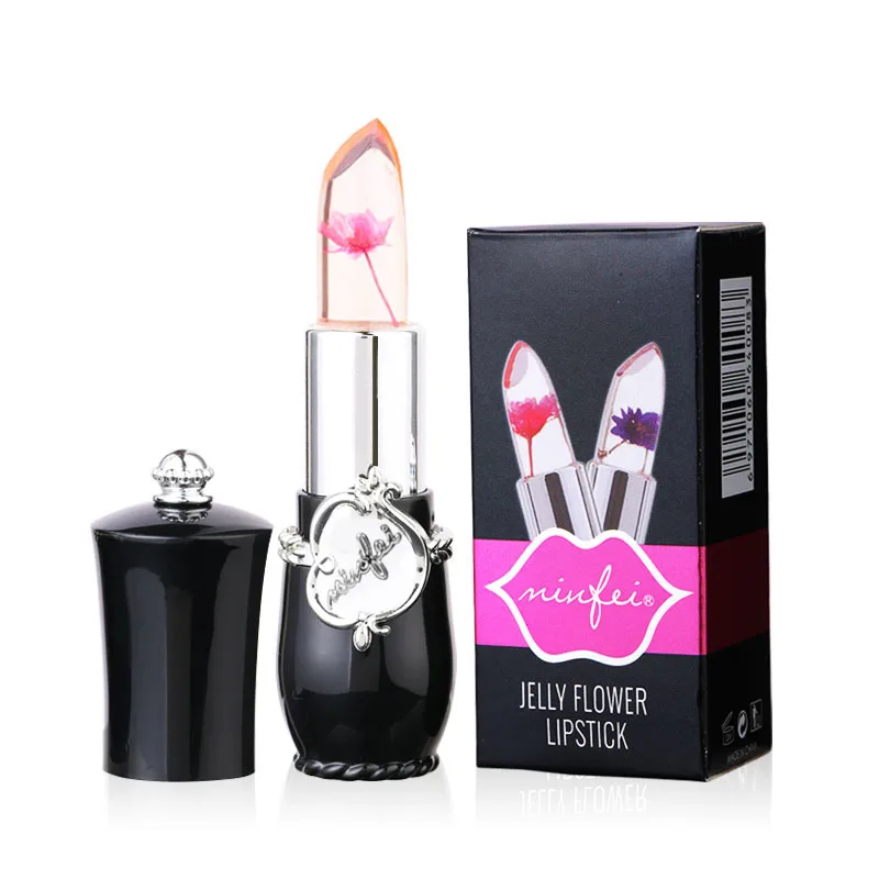 

6 Colors Waterproof Flower transparent Lipstick Magic Temperature Color Change Crystal Jelly Lip stick Nutritious Beauty Makeup