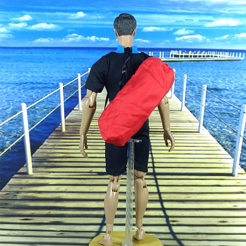 Red Travel Messenger Bag Decoration for 1/6 Soldiers Doll Dress Up Accessory Toy Gift