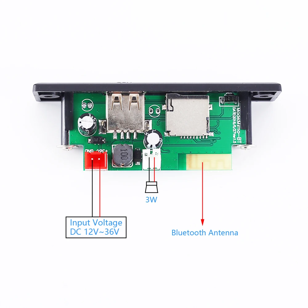 3 Вт моно усилитель мощности Модуль 12 в 24 в 36 в MP3 WAV декодер плата Bluetooth пульт дистанционного управления Поддержка TF карта u-диск FM