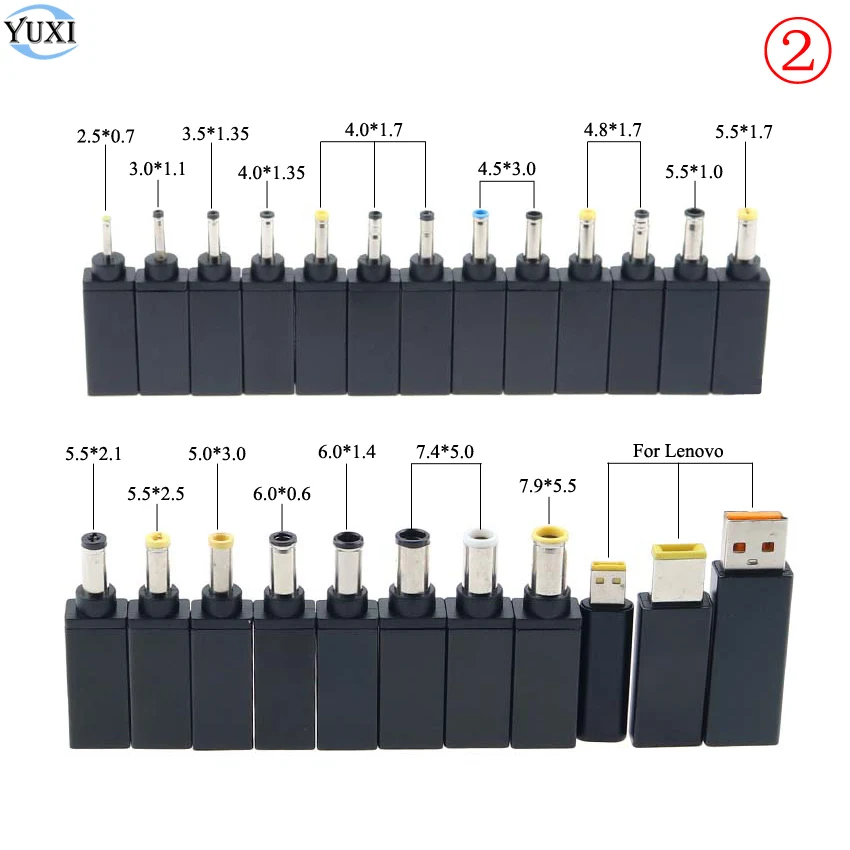 

YuXi Laptop PD Power Adapter DC Plug USB Type-C Female to 5.5*2.1 5.5*2.5mm 7.4x5.0 Male Jack Converter for Lenovo Asus HP Dell