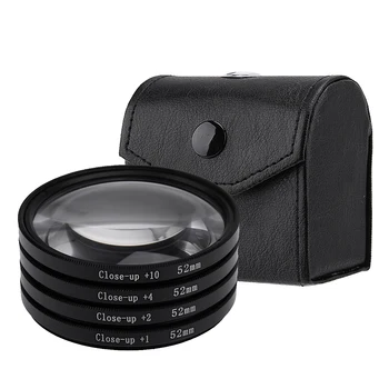 

52mm/67mm/72mm/77mm Macro Close-Up Filter Set +1+2+4+10 Lens with Pouch Macro Lens Filter Kit accessories for Canon DSLR Camera