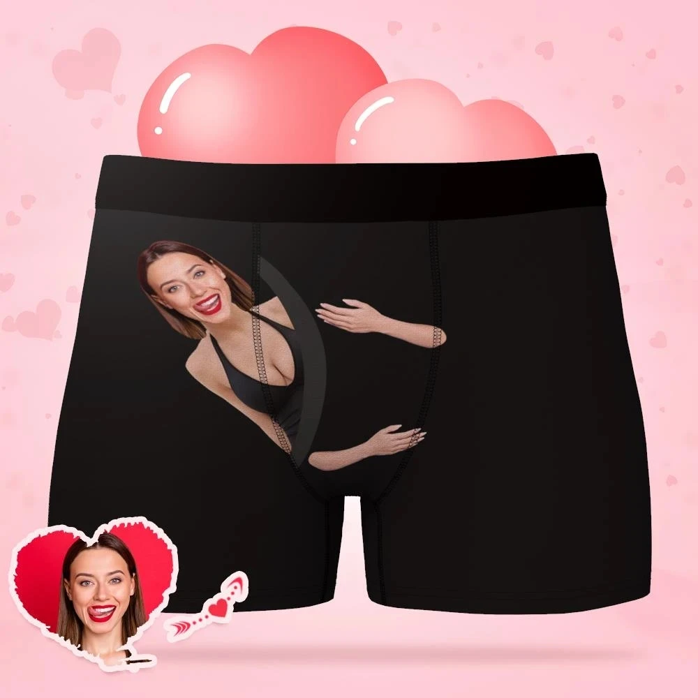 Custom Face Men Print Boxer Briefs Personalized Customize Photo Funny Slogan Husband Gift Underwear Boyfriend Valentine's | Мужская