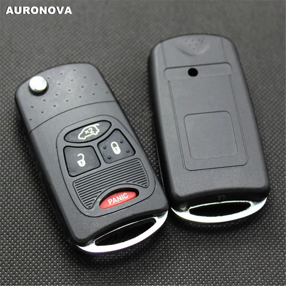 Auronnova обновленный Складной Корпус ключа для Chrysler 200 300c PT Cruiser Dodge Avenger Jeep Liberty 3+ 1 Кнопка чехол для дистанционного ключа от машины