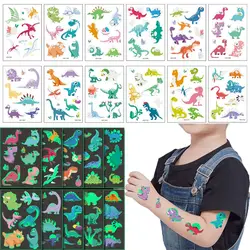 1pcs Waterproof Face Cartoon Color Luminous Body Tattoo Reward Sticker Tyrannosaurus Tattoo Temporary