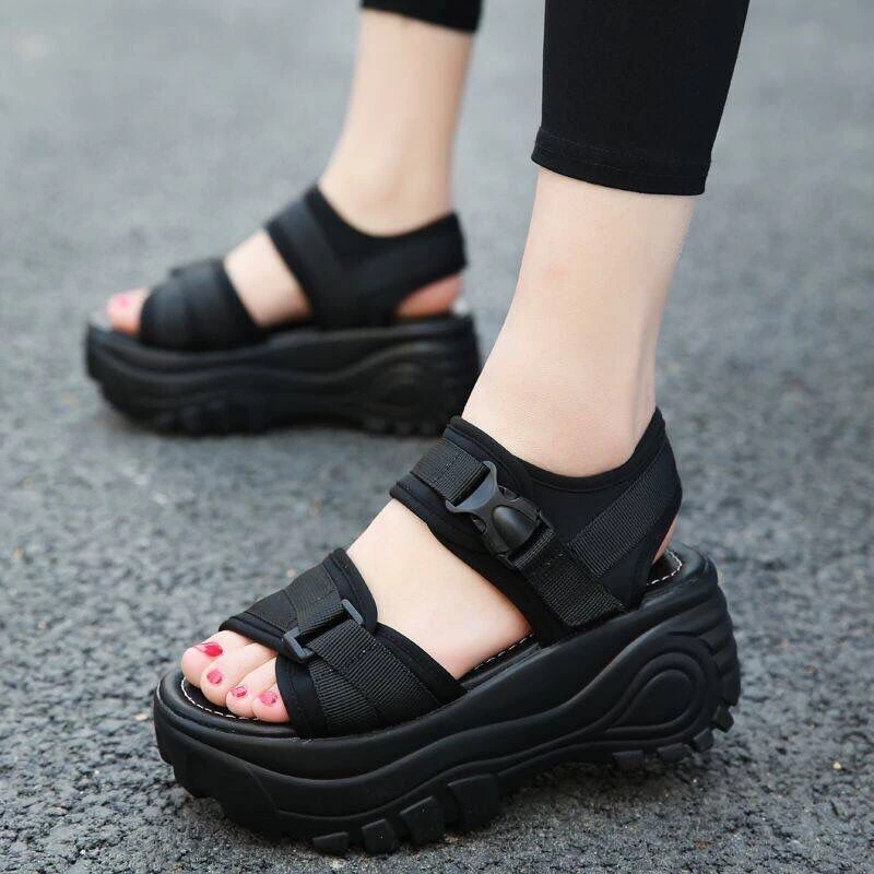 Sandalias deportivas de Punta abierta para mujer, zapatos informales con plataforma, calzado de playa, calados para exteriores, resistentes al agua|Sandalias mujer| AliExpress