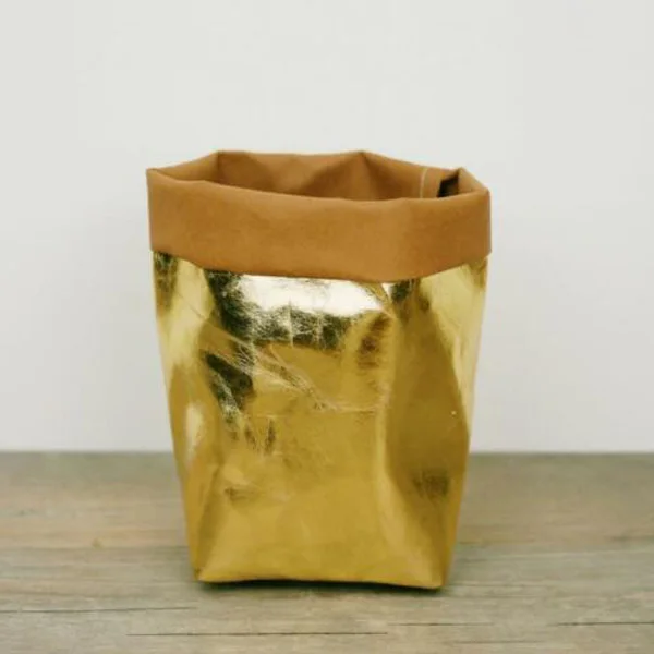Крафт-бумага коробка для цветов многоразовый моющийся цветочный горшок водостойкий букет цветочный магазин подарочная упаковка многофункциональная Домашняя одежда-распродажа - Цвет: Gold