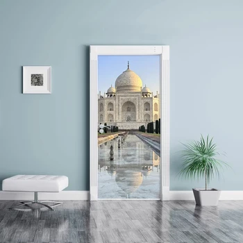 

DIY Renovation India Taj Mahal Paste Waterproof Self Adhesive PVC Mural Paper Bedroom Door Sticker Print Picture New Home Decor