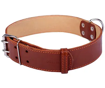 

COLLAR Leather Collar for dogs double brown 45 mm 56 - 68 cm Collar