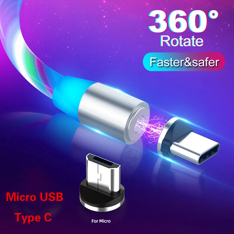 

5V2.4A USB Type C Cable Magnetic Cable Micro USB Kable for Samsung S10 Note 9 Huawei 20 30 40 LG G7 Android Phones Charging Wire