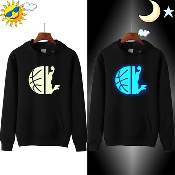 

Baskteball Hip Hop Street Wear Sweatshirts Skateboard Men/Woman Gothic Punk Pullover Hoodies Glowing in the Dark Male Hoodies