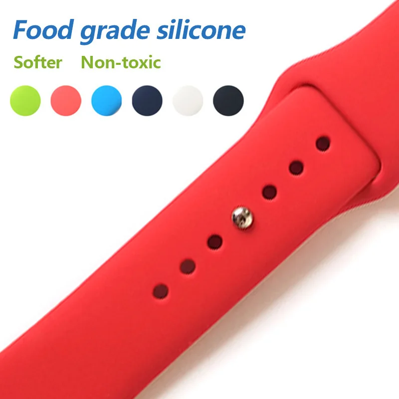 SHELKEE сменный Браслет Apple Watch 4 поколения силиконовый ремешок iwatch спортивные умные часы с оригинальной пряжкой на запястье