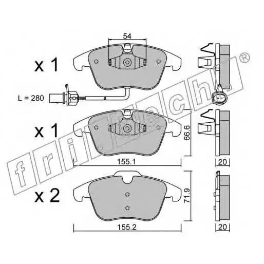 Колодки тормозные дисковые Audi fri.tech. 691.2 - Цена: 