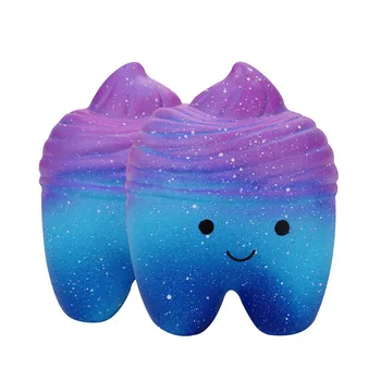 

10cm Galaxy Teeth Cake Scented Squishies Slow Rising Squeeze Toys Collection Toy Funny Toys For Kids LS 1203