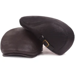 Berets Autumn Winter Cap Hats For Men High Quality Leather Hat Male Ivy Newsboy Flat Cap Artist Painter Hat Men Beret Cap