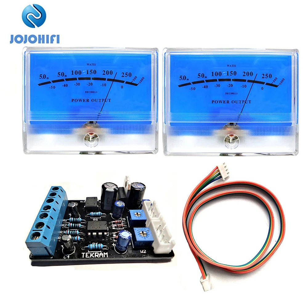 2pcs VU Meter Classic McIntosh Lake Blue + 1pcs Driver Board Figure Head Table DB Table Audio Power Amplifier With Backlight