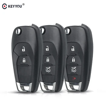 

KEYYOU 2/3/4 Buttons Auto Key Uncut Blade Flip Key Remote Car Key Shell Fob Case HU100 For Chevrolet Cruze Aveo Malibu Chevy