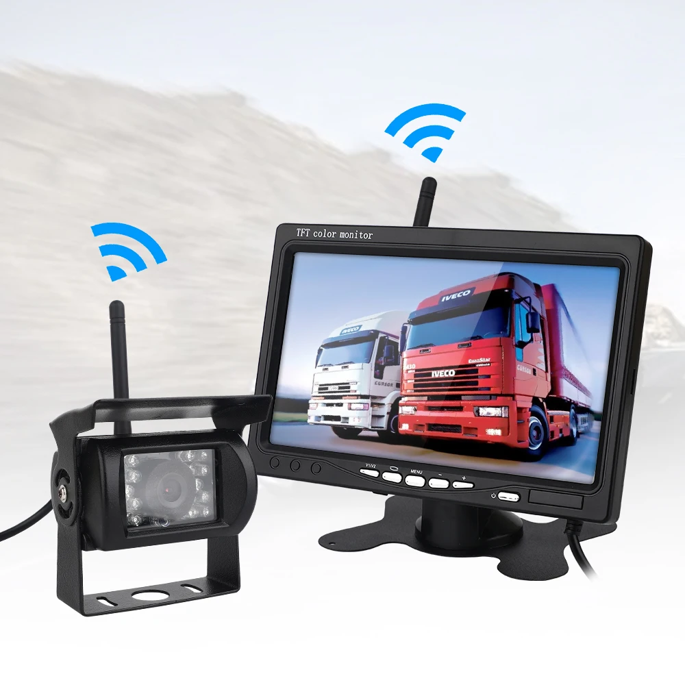 " Беспроводной автомобильный монитор TFT lcd четыре камеры заднего вида s монитор парковочная система заднего вида для резервной камеры использование для грузовика - Название цвета: Monitor with 1 CAM