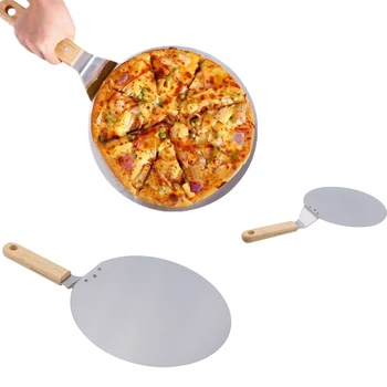 

Anti-scalding Pizza Shovels Wooden Handle Round High Quality Stainless Steel Cake Shovel Baking Tool Kitchen Accessories