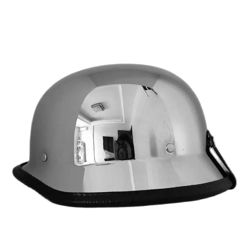 Motorcycle Helmet German Leather Style Pilot Motorcycle Open Face Retro Half Helmet Cruise Chopper Biker Pilot DOT S