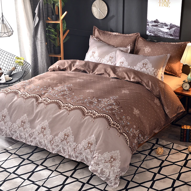 

3Pcs/set Luxury lace Euro Classic Flower Duvet Cover Set European-style Bedding Set Comforter Duvet Sets Pillowcase US/EU Size50