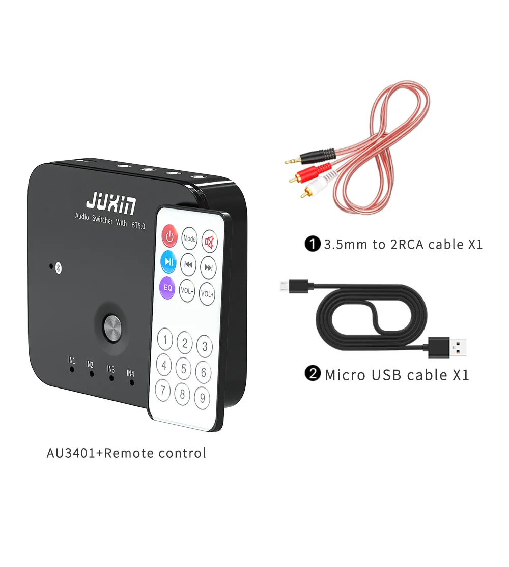 Cabo Comutador Auxiliar Estéreo Hifi com Portas 3.5 mm em sem Fio Bluetooth 5.0 Receptores de Áudio Controle Remoto Infravermelho Cabos de computador e conectores - Imagem 6
