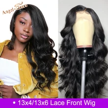 Ангел Грация бразильские тело волна Синтетические волосы на кружеве волосы парик 13X4/13x6 Remy человеческие волосы парики для женщин предварительно выщипанные волосы с детскими волосами