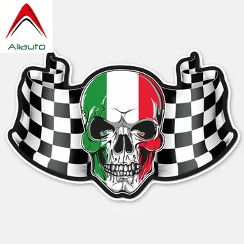 

Aliauto Creative Car Sticker Italy Flag Skull Head Vinyl Decal Cover Scratches for Kia Cerato Toyota Auris Mercedes ,15cm*10cm