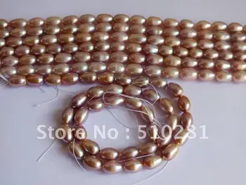 

Stock promotion items : Best quality AAA+++ 7-8mm 16'' Lavender Oval Rice Freshwater Pearl Strand