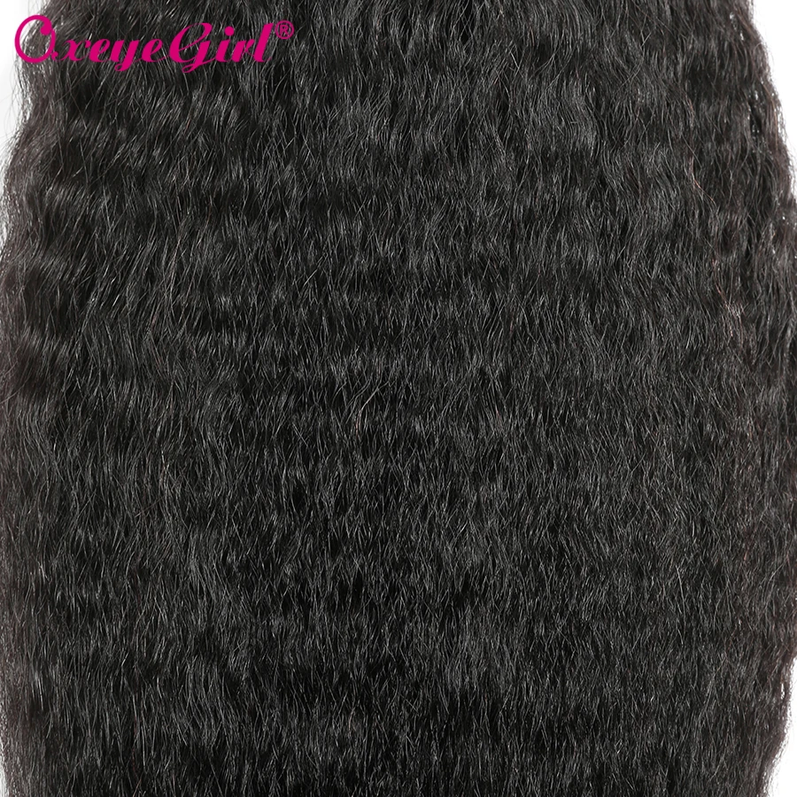 Kinky прямые пучки волос 1/4 pcs Бразильские волосы Weave Связки Oxeye девушка яки человеческие волосы Связки натуральный цвет не волосы remy