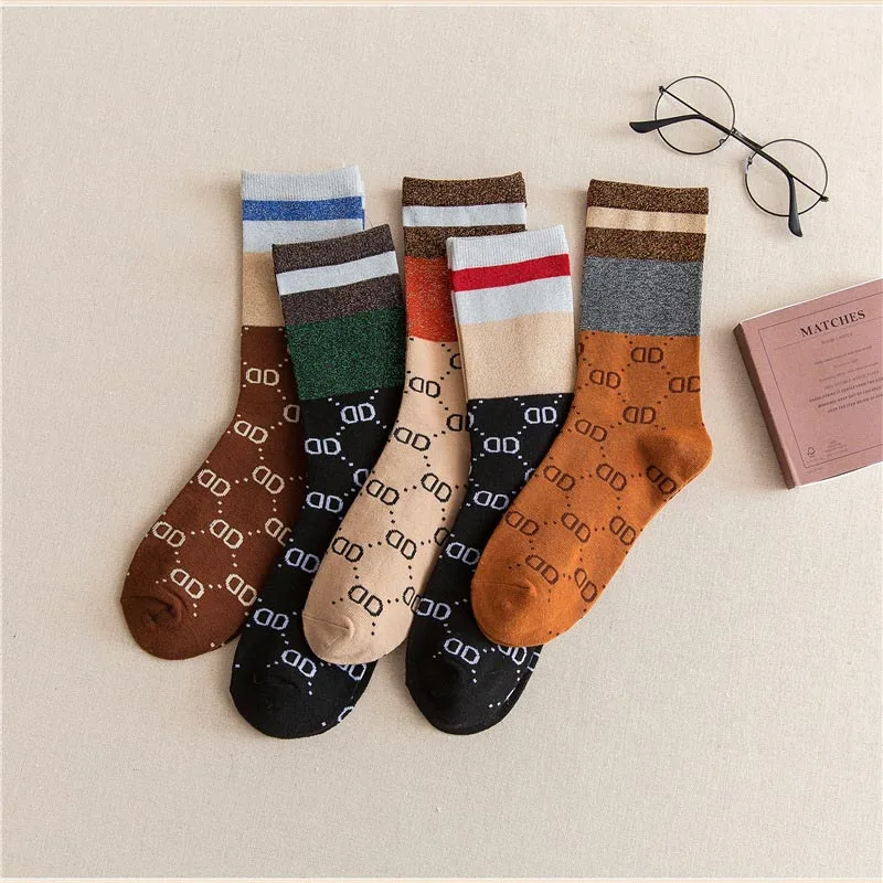 Зимние женские носки, хлопковые спортивные носки, трендовые уличные носки без пятки с буквами, модные теплые носки, повседневные носки для бега