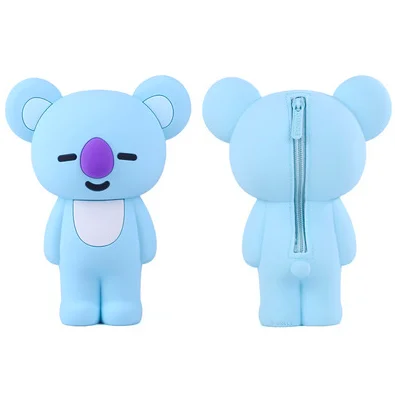 Милый милый силиконовый пенал Kawaii Канцтовары Мультфильм Детская гелевая ручка чехол карандаш держатель Коричневый медведь прекрасный студенческий ребенок подарок - Цвет: 018