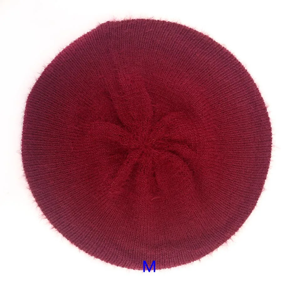 winered GZHILOVINGL, зимний мягкий мохер, вязанный берет, шапочки, шапки для дам, мешковатые, громоздкие, Skullies, шапочка для женщин, Femme, Прямая поставка - Цвет: winered