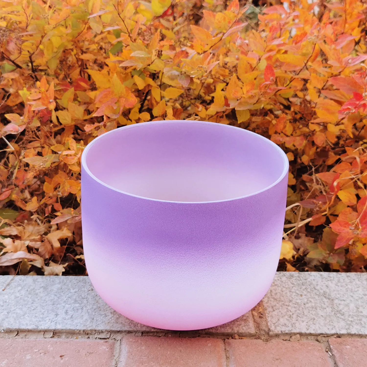 

KVKA 8Inch Chakra Quartz Frosted crystal singing Bowl Purple-white-Pink Rainbow Colored Frosted For Sound Healing