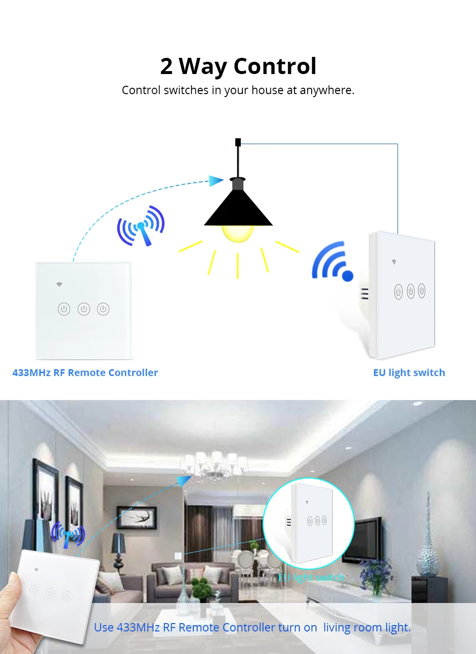 Zemismart Tuya Wi-Fi светильник без нейтрального провода требуется с радиочастотным пультом один два три банды Alexa Google домашний помощник