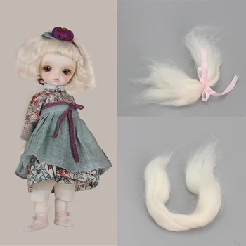 

White Natural Fashion Mohair Doll Hair For Reborn Baby Dolls Angora Goat Wig Accessories