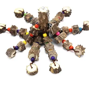 

Large Parrot Chew Toy Bird Chewing Toy Wooden Blocks Tearing Toys