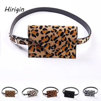

2020 Fashion Leopard printed waist packs Vintage Waist Belt Bags Phone Pocket PU Leather Waist Pouch mujer Belt Bags waist bags