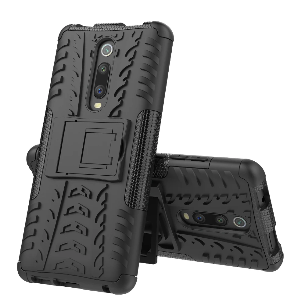 Противоударный чехол для Xiao mi Red mi K20/mi 9T Pro/Red mi 855/X Силиконовый+ PC жесткий чехол Гибридный чехол для Xiaomi mi 9T Pro Чехол - Цвет: Черный