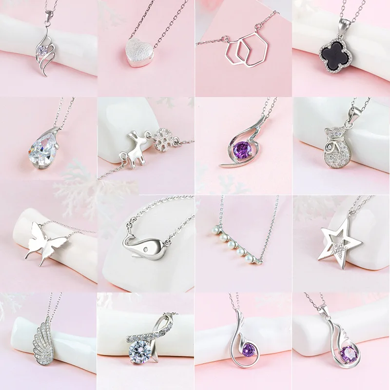 

Quintana S925 Sterling Silver Necklace Women's Zircon Pendant Korean Style Dongdaemun MORI Series Silver Douyin Celebrity Style