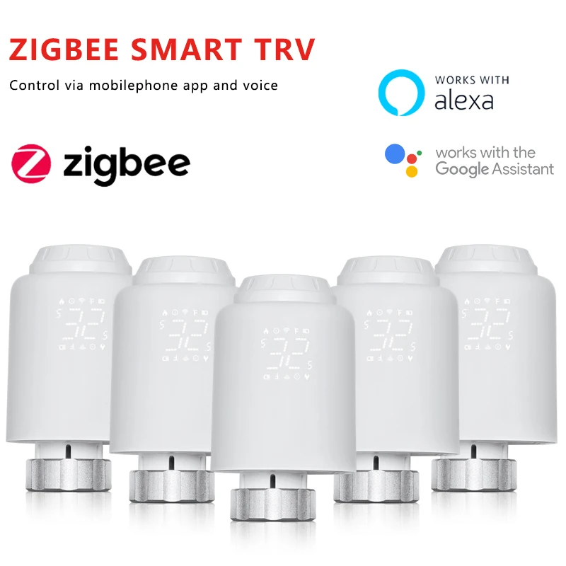 Термостатический клапан радиатора Tuya Smart ZigBee программируемый привод с