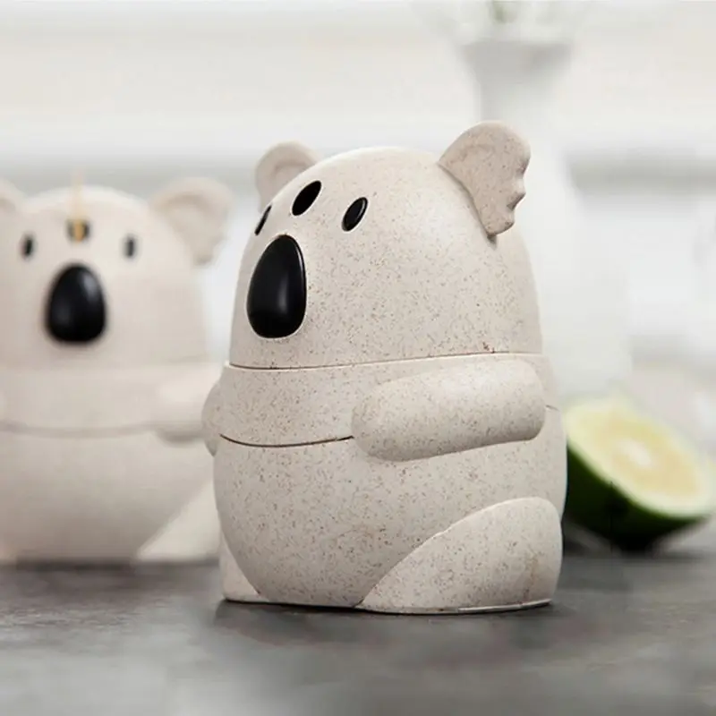 Toothpick Holder Container Wheat Straw Household Table Toothpick Storage(Koala) T8WE