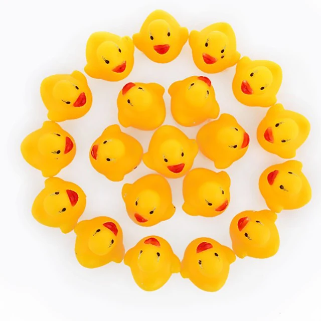 12pcs Baby Bathroom Water Pool Funny Toys for Girls Boys Gifts Kawaii Mini Colorful Rubber Float Squeaky Sound Duck Bath Toy 3