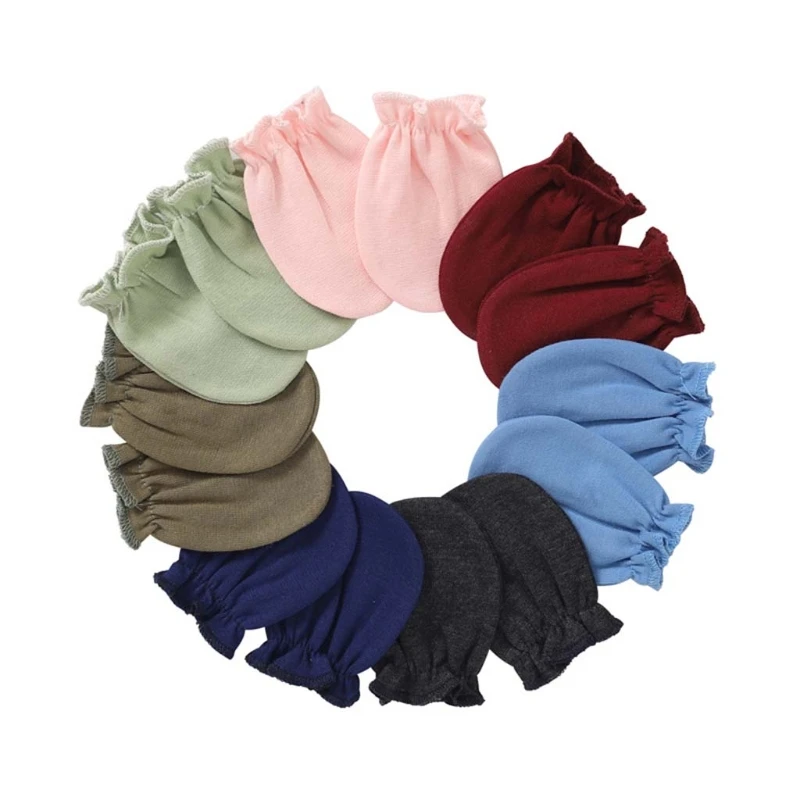 Newborn Baby Scratch Anti-Scratch Gloves, Cotton, Face Protection, 1 Pairs
