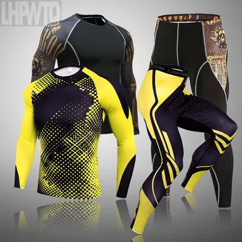 

Men's Brand Long Underwear Set 3D Skull Thermal underwear underpants Compression men's full suit tracksuit warm base layer 4xl