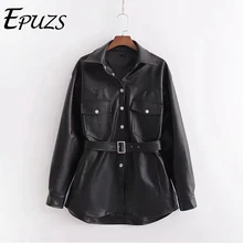Зимняя Черная байкерская куртка из искусственной кожи, женские пояса, куртка из искусственной кожи, Женская мотоциклетная куртка в стиле панк, большие размеры, женская меховая куртка